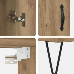 vidaXL Armarios Y Almacenamiento-Alacena Roble artesanal 34,5 x 34 x 90 cm Madera contrachapada