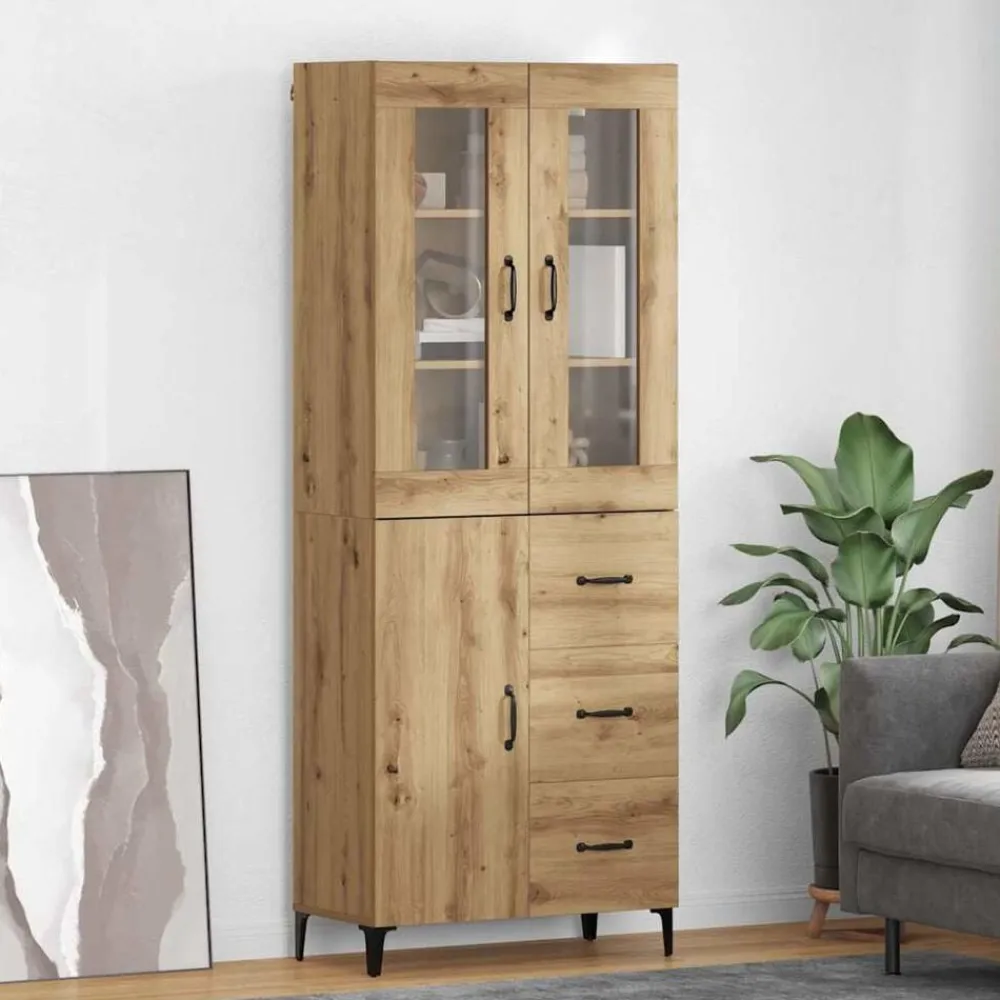 vidaXL Alacena Roble artesanal 69,5 x 34 x 180 cm Madera contrachapada Roble artisan Discount