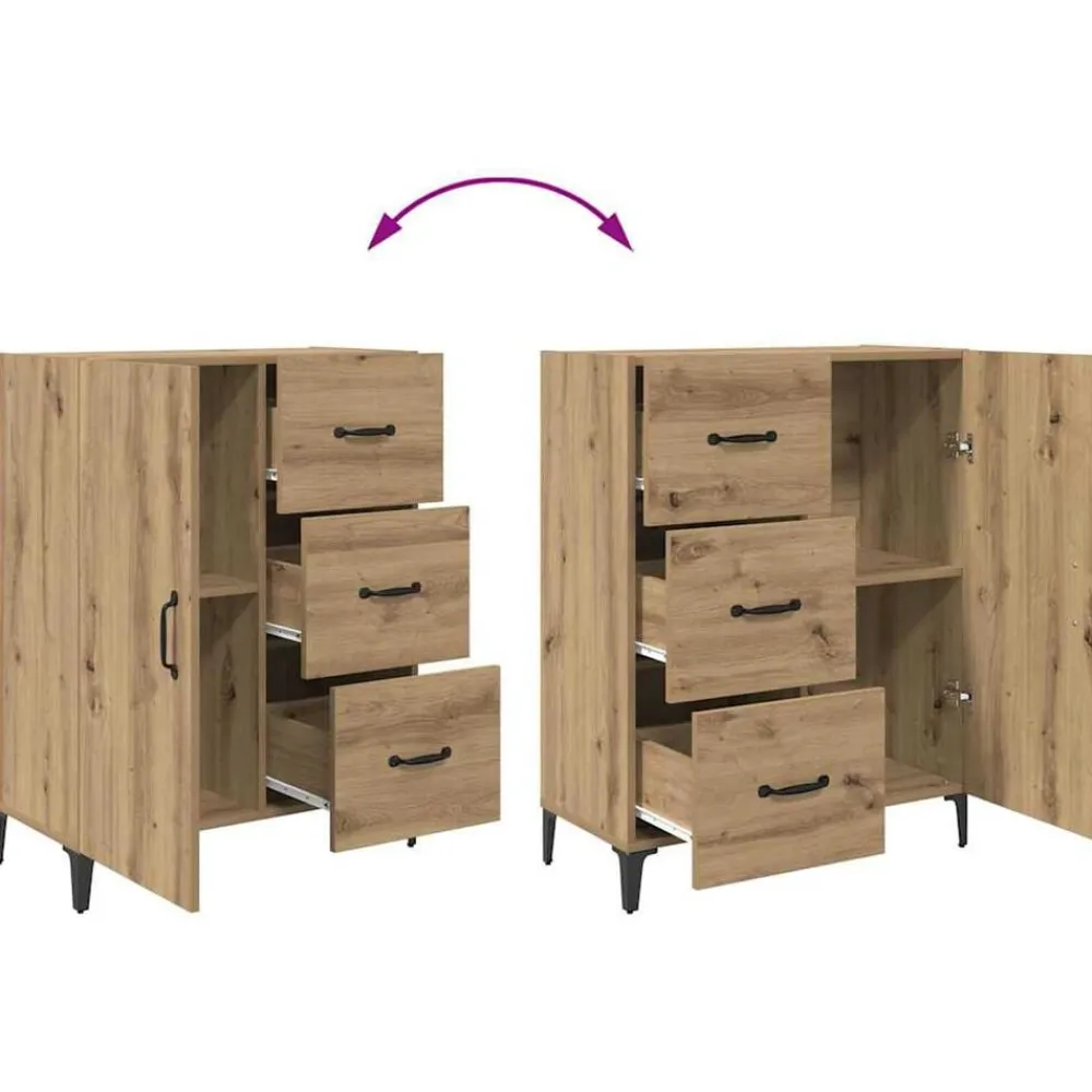 vidaXL Alacena Roble artesanal 69,5 x 34 x 180 cm Madera contrachapada Roble artisan Discount