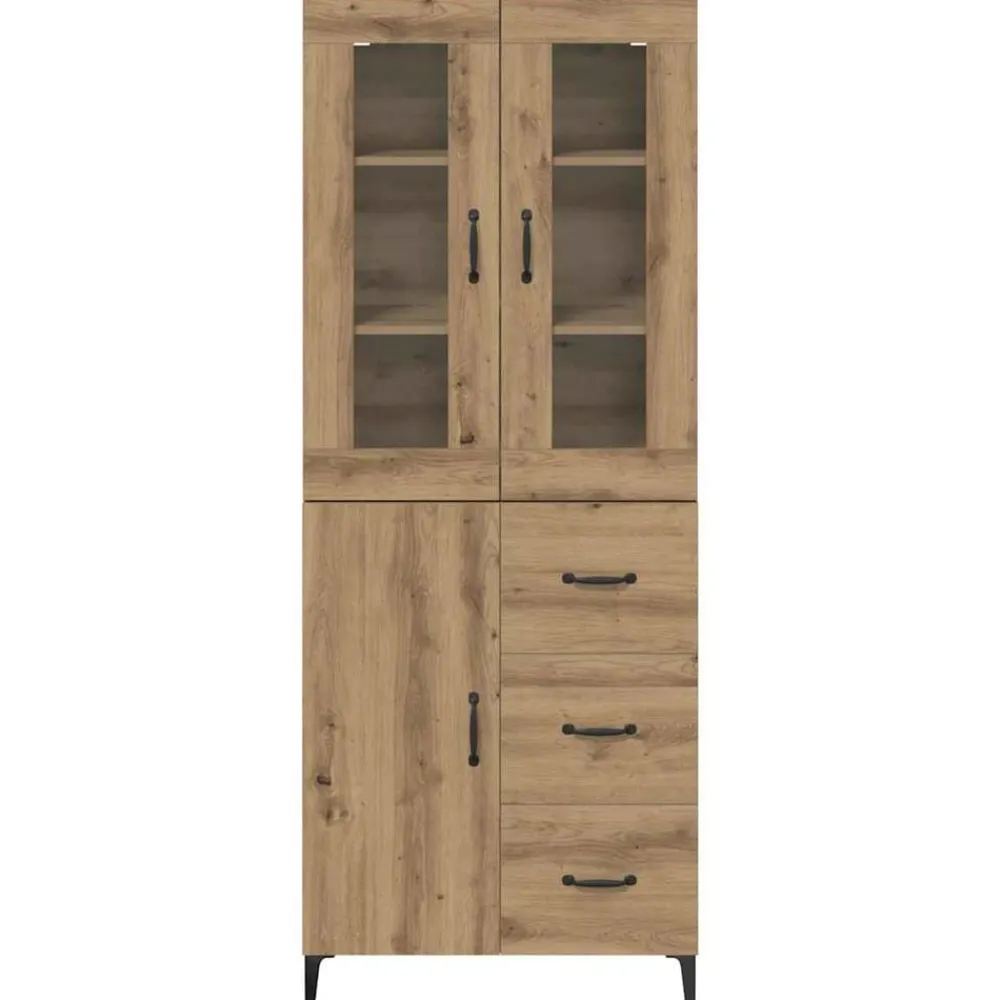 vidaXL Alacena Roble artesanal 69,5 x 34 x 180 cm Madera contrachapada Roble artisan Discount
