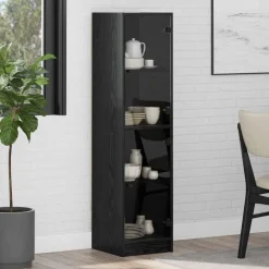 vidaXL Alacena 35 x 37 x 142 cm Madera contrachapada Roble negro Clearance