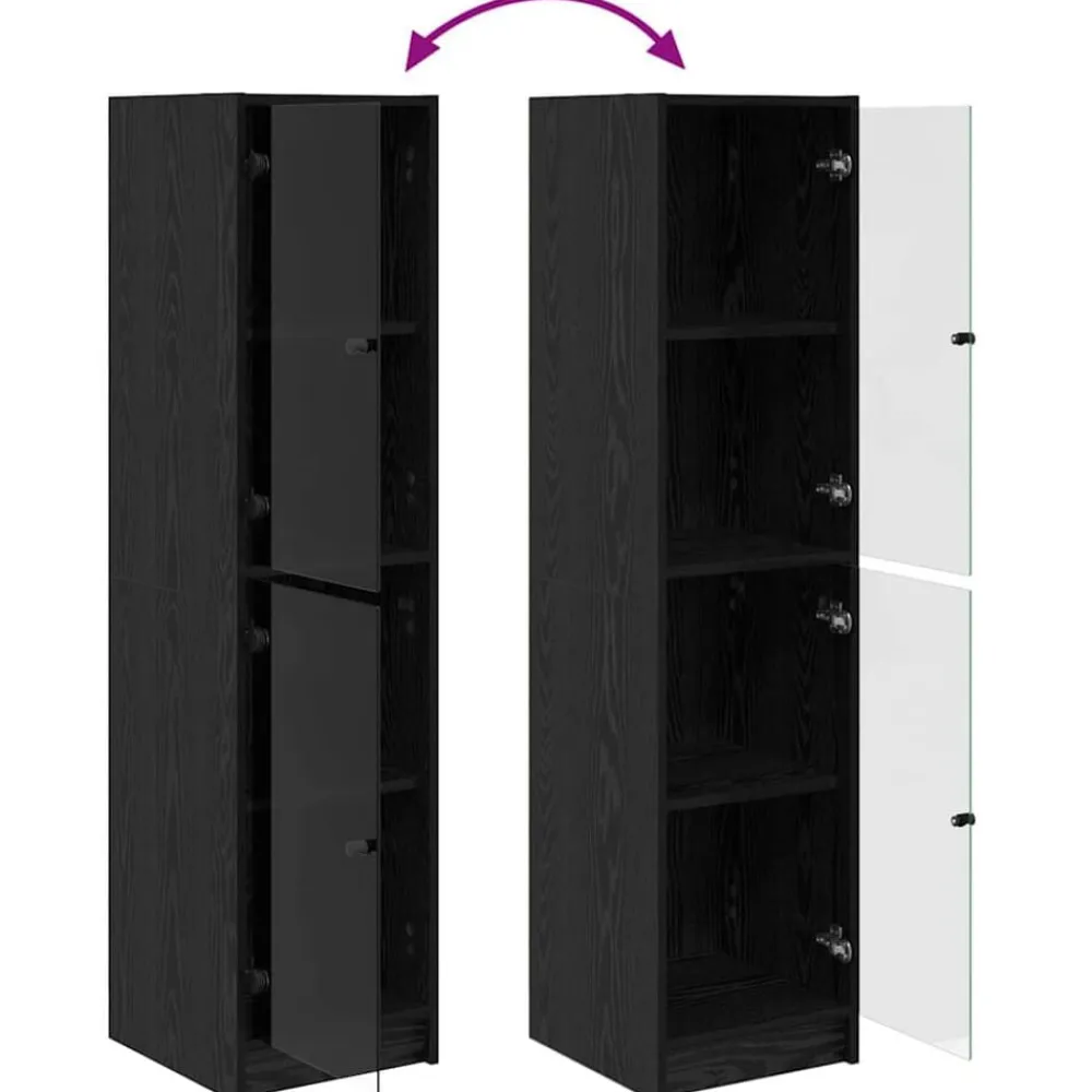 vidaXL Alacena 35 x 37 x 142 cm Madera contrachapada Roble negro Clearance