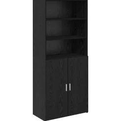 vidaXL Alacena 80 x 42,5 x 185 cm Madera contrachapada Roble negro Clearance