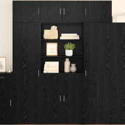 vidaXL Alacena 80 x 42,5 x 185 cm Madera contrachapada Roble negro Clearance