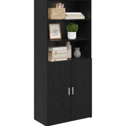 vidaXL Alacena 80 x 42,5 x 185 cm Madera contrachapada Roble negro Clearance