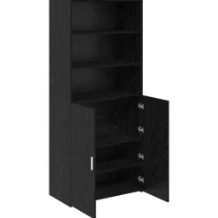 vidaXL Alacena 80 x 42,5 x 185 cm Madera contrachapada Roble negro Clearance