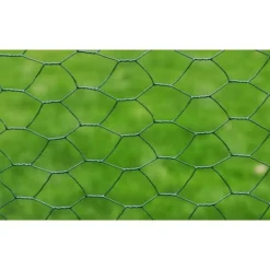vidaXL Alambrada de gallinero con revestimiento PVC 25x0,5 m Verde New