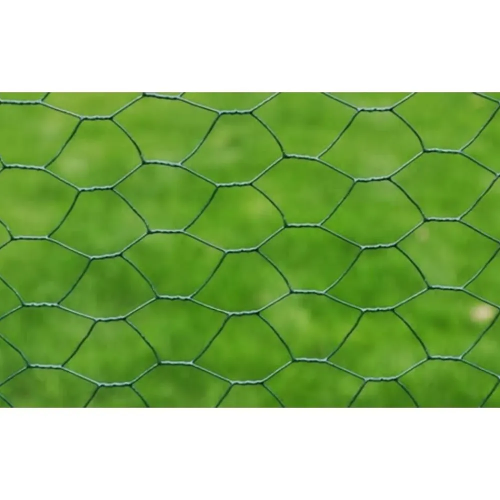 vidaXL Alambrada de gallinero con revestimiento PVC 25x0,5 m Verde New
