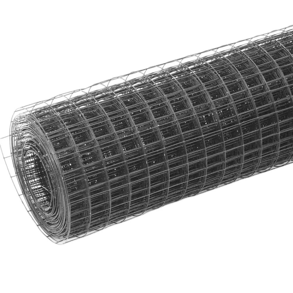 vidaXL Alambrada de gallinero acero revestimiento PVC 10x1 m Gris Best