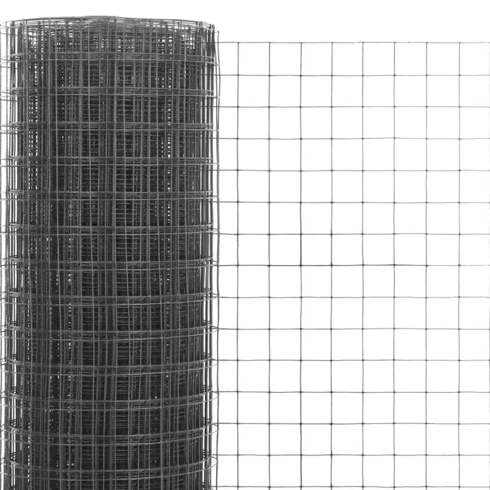 vidaXL Alambrada de gallinero acero revestimiento PVC 10x1 m Gris Best