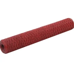 vidaXL Alambrada de gallinero acero revestimiento PVC 25x1 m Rojo Sale