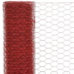 vidaXL Alambrada de gallinero acero revestimiento PVC 25x1 m Rojo Sale