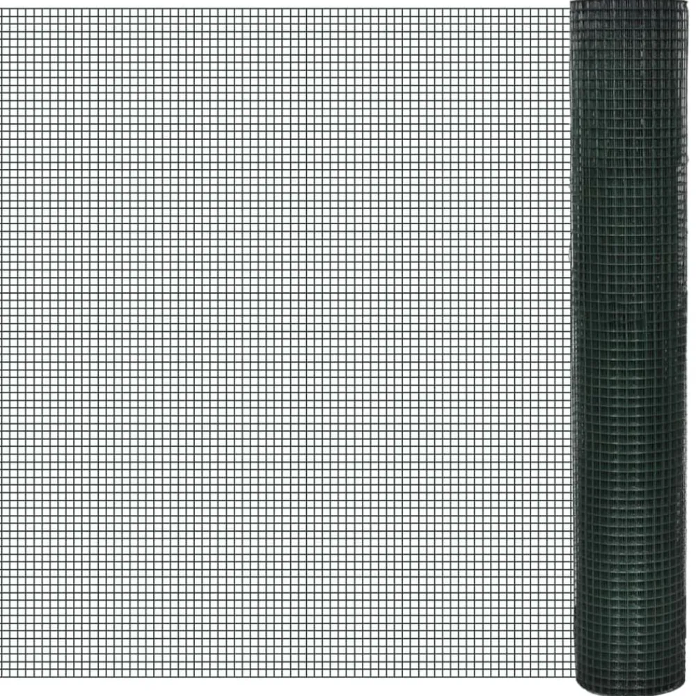 vidaXL Alambrada de gallinero acero recubrimiento PVC gris 25x0,5 m Sale