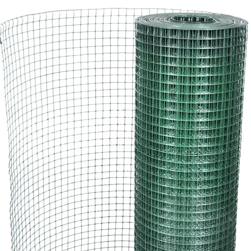 vidaXL Alambrada de gallinero acero recubrimiento PVC gris 25x0,5 m Sale