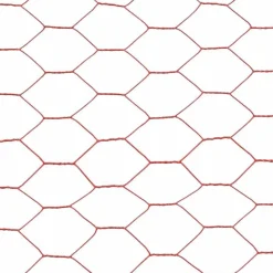 vidaXL Alambrada de gallinero acero revestimiento PVC 25x1 m Rojo Discount
