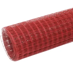 vidaXL Alambrada de gallinero acero revestimiento PVC rojo 10x1,5 m Online