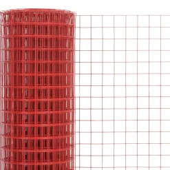vidaXL Alambrada de gallinero acero revestimiento PVC rojo 10x1,5 m Online