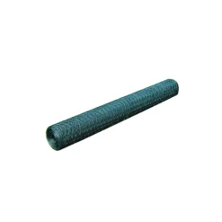 vidaXL Alambrada de gallinero con revestimiento PVC 25x0,5 m Verde