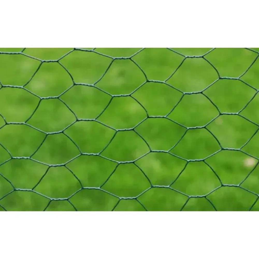 vidaXL Alambrada de gallinero con revestimiento PVC 25x0,5 m Verde