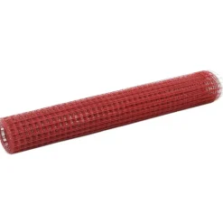 vidaXL Alambrada de gallinero acero revestimiento PVC 10x1 m Rojo Best