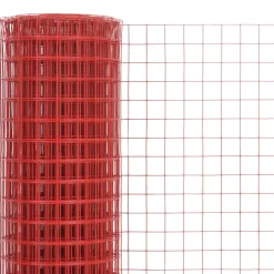 vidaXL Alambrada de gallinero acero revestimiento PVC 10x1 m Rojo Best