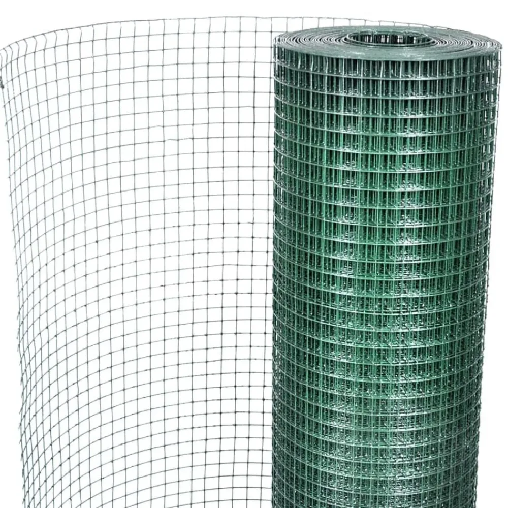 vidaXL Vallas De Jardín-Alambrada gallinero galvanizada recubrimiento PVC 10x1 m