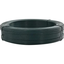 vidaXL Alambre de atar vallas acero ennegrecido 250 m 0,9/1,4 mm Verde