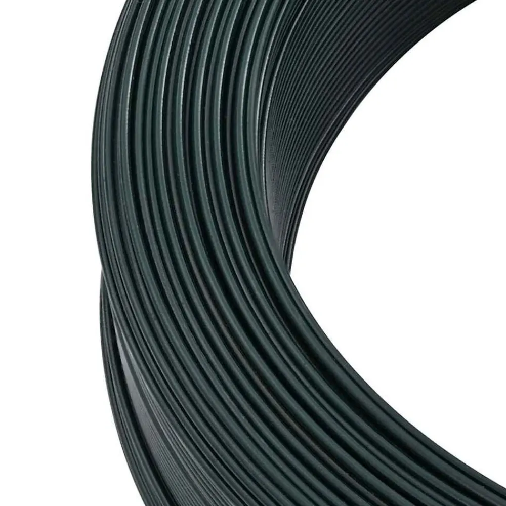 vidaXL Alambre de atar vallas acero ennegrecido 250 m 0,9/1,4 mm Verde