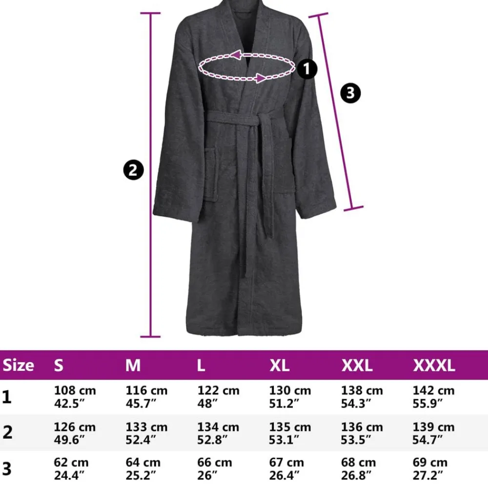 vidaXL Ropa Y Accesorios-Albornoz KINN S Algodón
