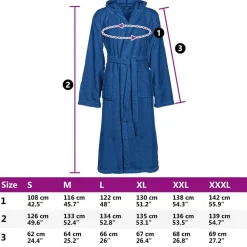 vidaXL Albornoz KINN Azul S Algodón Azul marino Best
