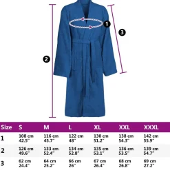vidaXL Ropa Y Accesorios-Albornoz KINN Azul S Algodón