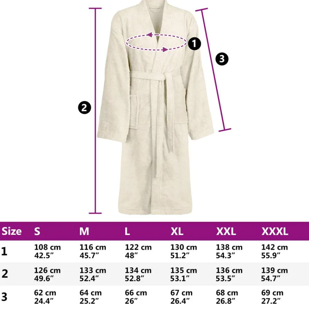 vidaXL Ropa Y Accesorios-Albornoz KINN S Algodón