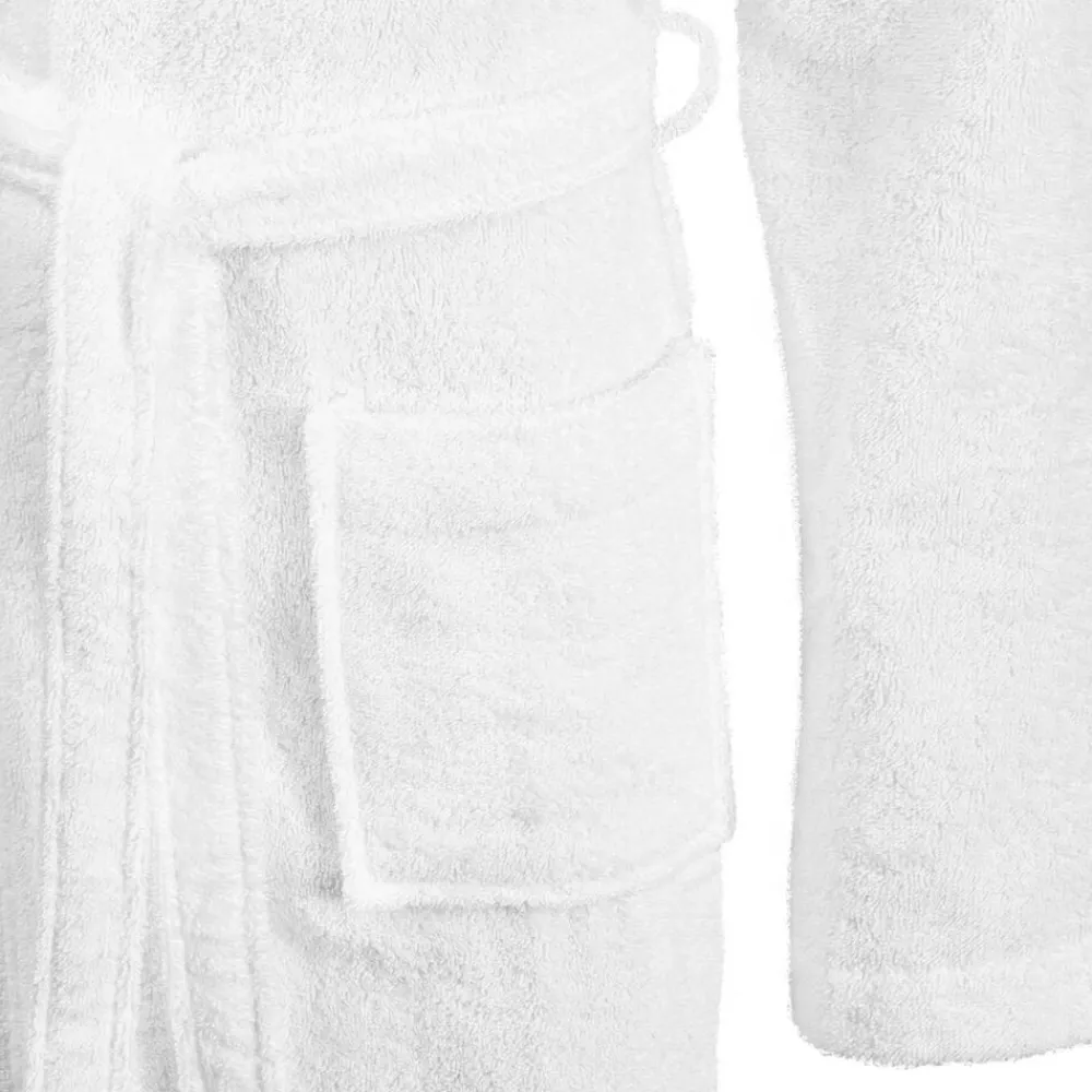 vidaXL Albornoz KINN S Algodón White Clearance