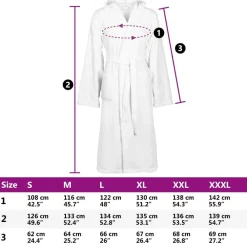 vidaXL Albornoz KINN S Algodón White Clearance