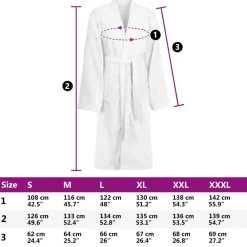 vidaXL Albornoz KINN S Algodón White Best