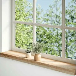 vidaXL Alféizares de ventana 2 uds madera maciza roble sin tratar Natural Sale