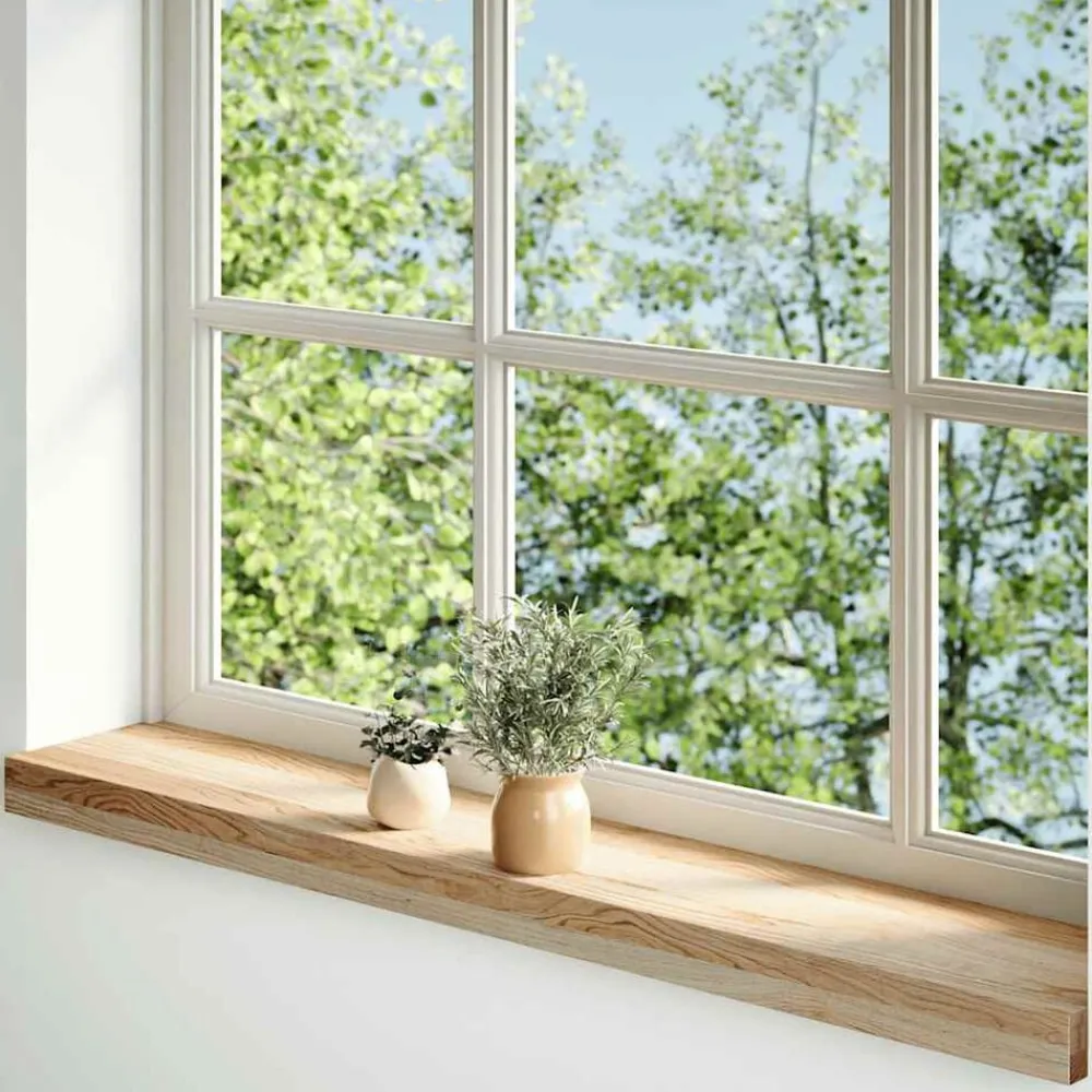 vidaXL Alféizares de ventana 2 uds madera maciza roble sin tratar Natural Sale