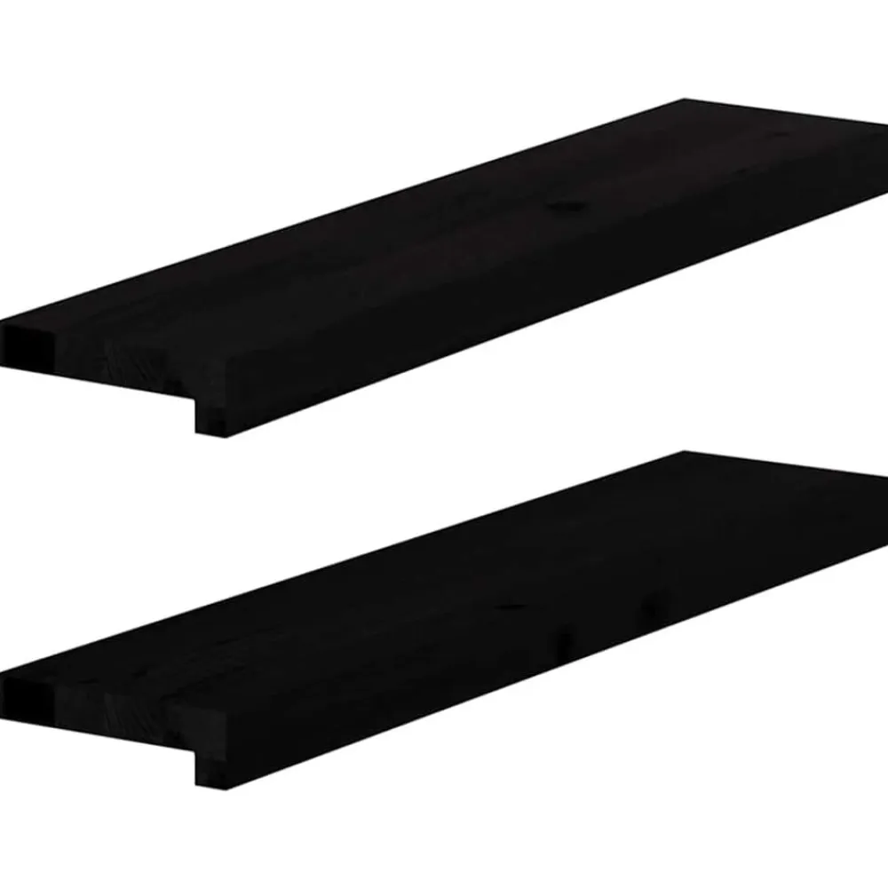 vidaXL Alféizares de ventana 2 uds madera maciza roble marrón oscuro Marrón oscuro