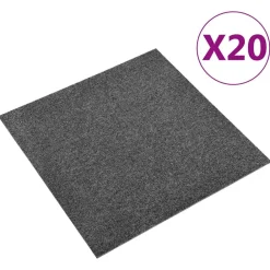 vidaXL Alfombra 20 pcs 50 x 50 cm 100% Polipropileno Antracita Outlet
