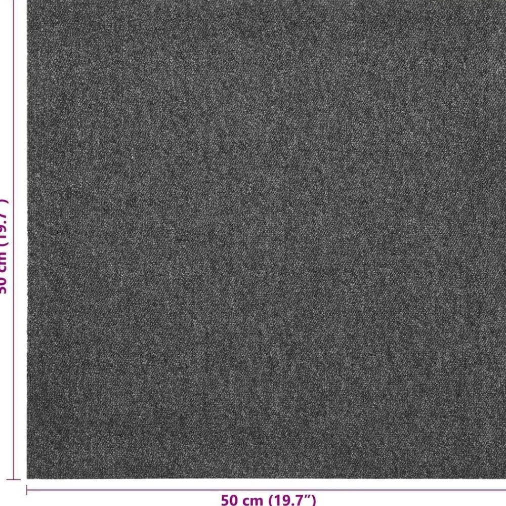 vidaXL Alfombra 20 pcs 50 x 50 cm 100% Polipropileno Antracita Outlet
