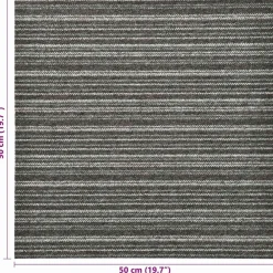 vidaXL Alfombra 20 pcs 50 x 50 cm 100% Polipropileno Antracita a rayas Hot