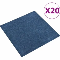 vidaXL Alfombra 20 pcs 50 x 50 cm 100% Polipropileno Azul oscuro Hot