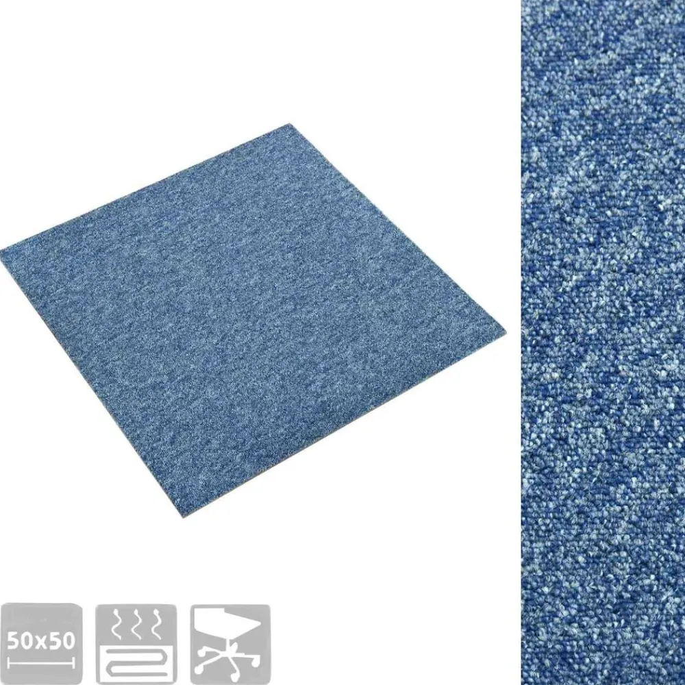 vidaXL Materiales De Construcción-Alfombra 20 pcs 50 x 50 cm 100% Polipropileno