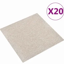 vidaXL Alfombra 20 pcs 50 x 50 cm 100% Polipropileno Beige claro Best