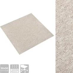vidaXL Alfombra 20 pcs 50 x 50 cm 100% Polipropileno Beige claro Best