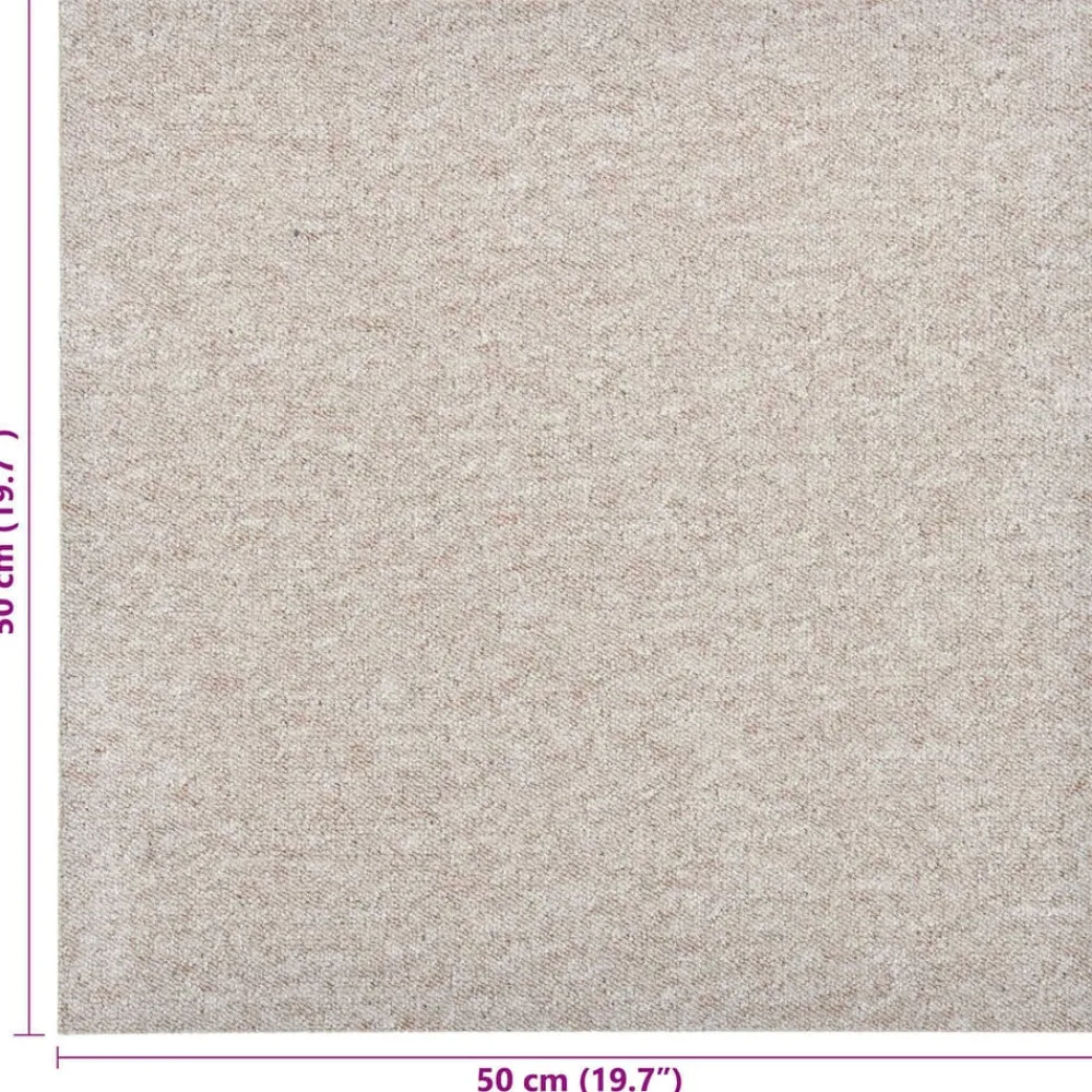 vidaXL Alfombra 20 pcs 50 x 50 cm 100% Polipropileno Beige claro Best