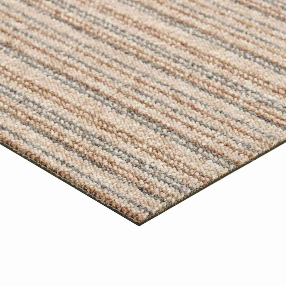 vidaXL Alfombra 20 pcs 50 x 50 cm 100% Polipropileno Beige a rayas