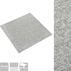 vidaXL Alfombra 20 pcs 50 x 50 cm 100% Polipropileno Gris claro New