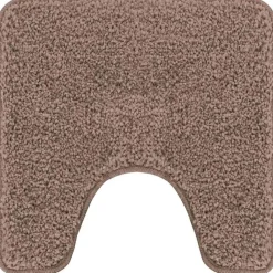 vidaXL Accesorios Para El Baño-Alfombra antideslizante para baño con corte para inodoro Marrón