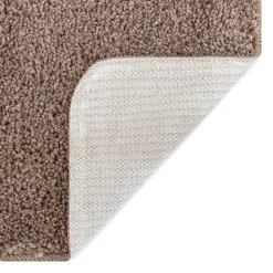 vidaXL Accesorios Para El Baño-Alfombra antideslizante para baño con corte para inodoro Marrón
